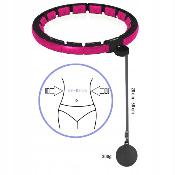 Hula Hop Magnetyczny Z Wypustkami i Obciążnikiem + Pas Wyszczuplający HMS