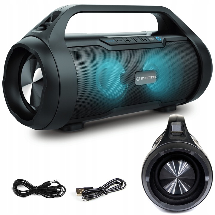 GŁOŚNIK PRZENOŚNY BLUETOOTH BEZPRZEWODOWY USB SD FM MANTA SPK215 AKU