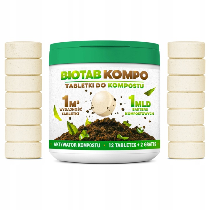 BioTab KOMPO tabletki do kompostowania aktywator kompostu na 14 m3