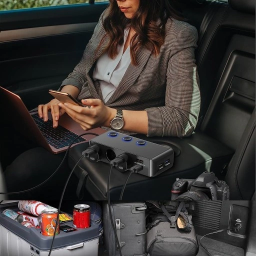 ROZDZIELACZ ROZGAŁĘŹNIK ZAPALNICZKI 4 USB QC i PD