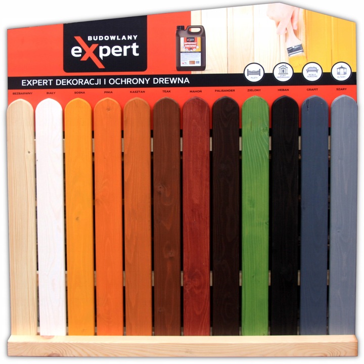 TRWAŁY IMPREGNAT I FARBA 2w1 DO DREWNA OGRODOWEGO Z WOSKAMI 10L 6 KOLORÓW !