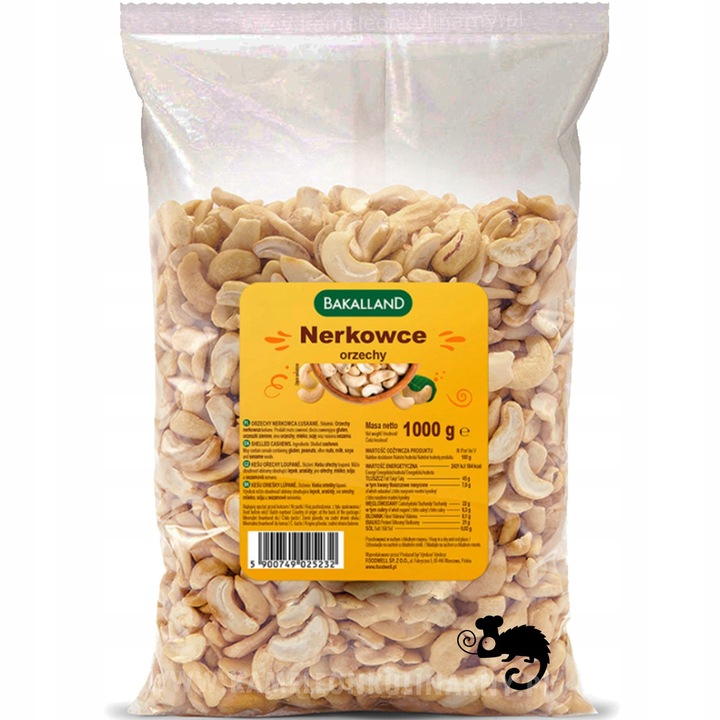 NERKOWCE ORZECHY NERKOWCA pożywna zdrowa przekąska 1000g 1KG BAKALLAND