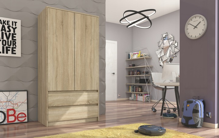 Szafa garderoba 90cm 2szuflady biała B-9