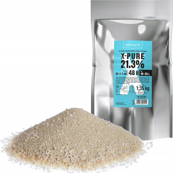 DROŻDŻE GORZELNICZE Turbo X PURE MEGAPACK 48h 21,3% 1.35 kg MEGA PACK