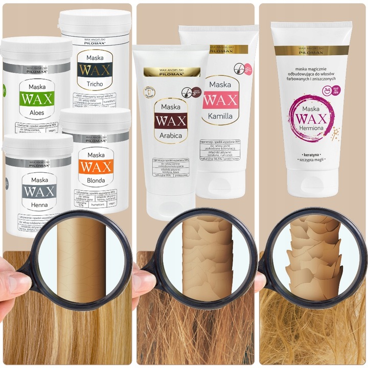 Maska przeciw wypadaniu do włosów niefarbowanych CIEMNYCH Henna WAX 480ml