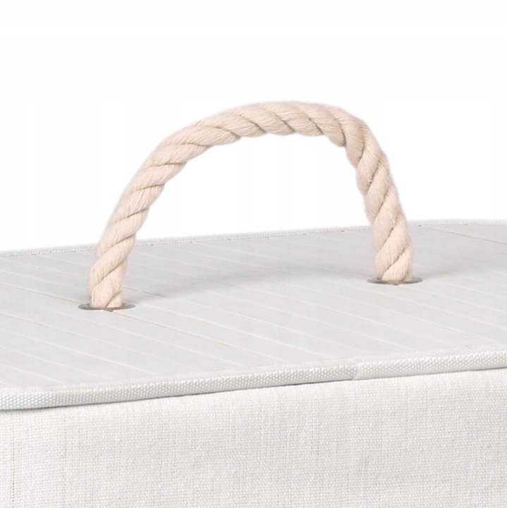 KOSZ BAMBUSOWY NA PRANIE BIELIZNĘ BIAŁY POJEMNIK ŁAZIENKOWY ORGANIZER 80L