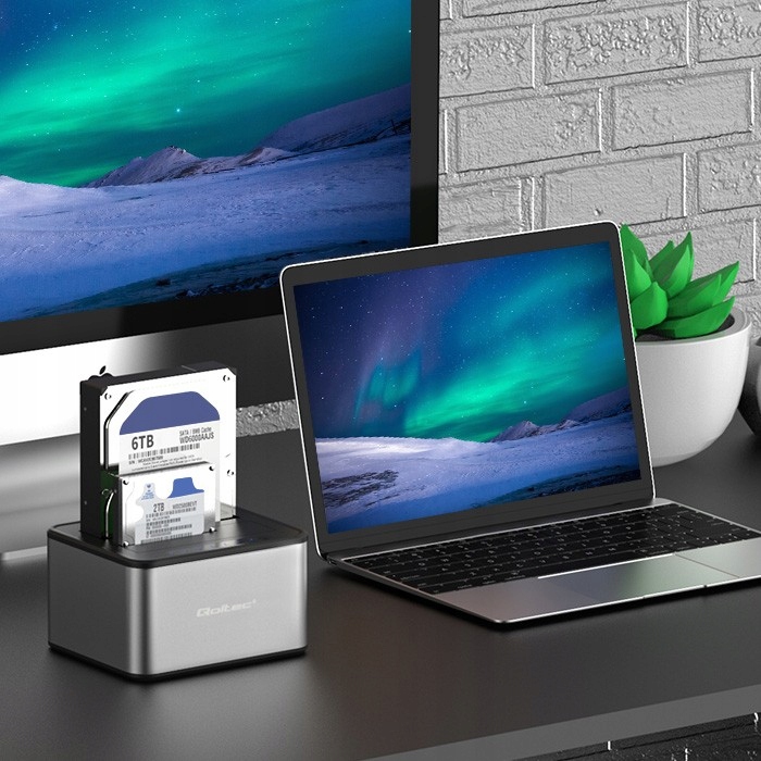 Qoltec Stacja dokująca dysków 2x HDD/SSD 2.5"/3.5" SATA USB 3.0 Klonowanie