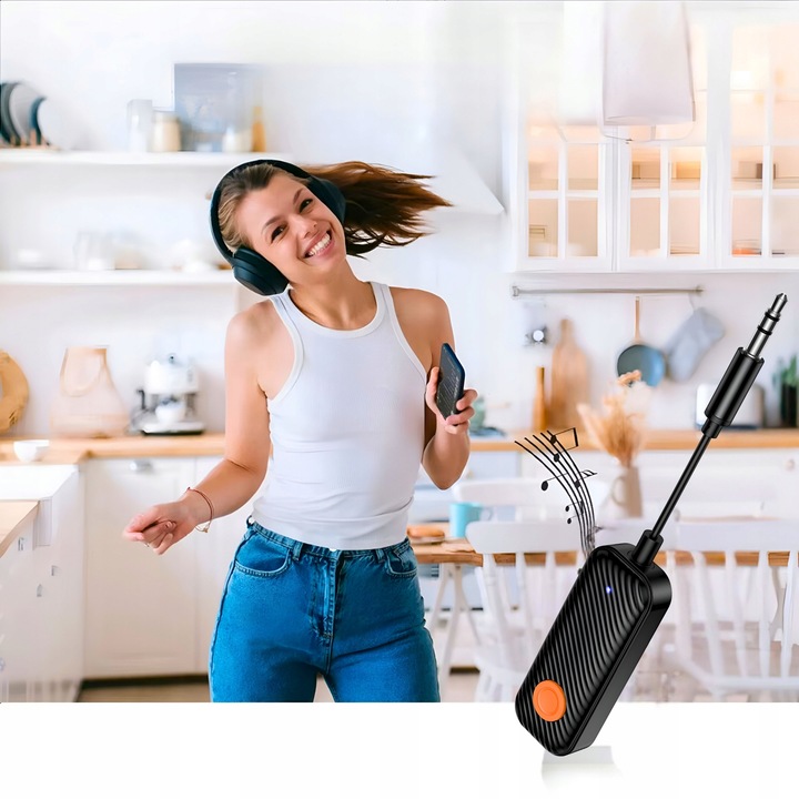 TRANSMITER ODBIORNIK NADAJNIK 2W1 BLUETOOTH 5.4 RX TX AUDIO AUX JACK