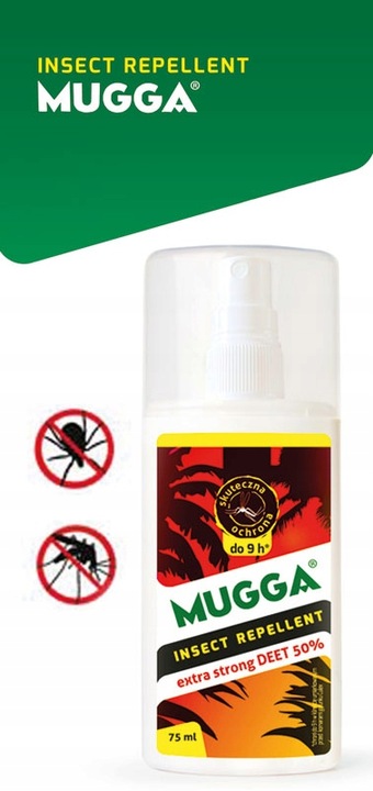 2x SPRAY NA KOMARY KLESZCZE MUGGA STRONG 50% muga