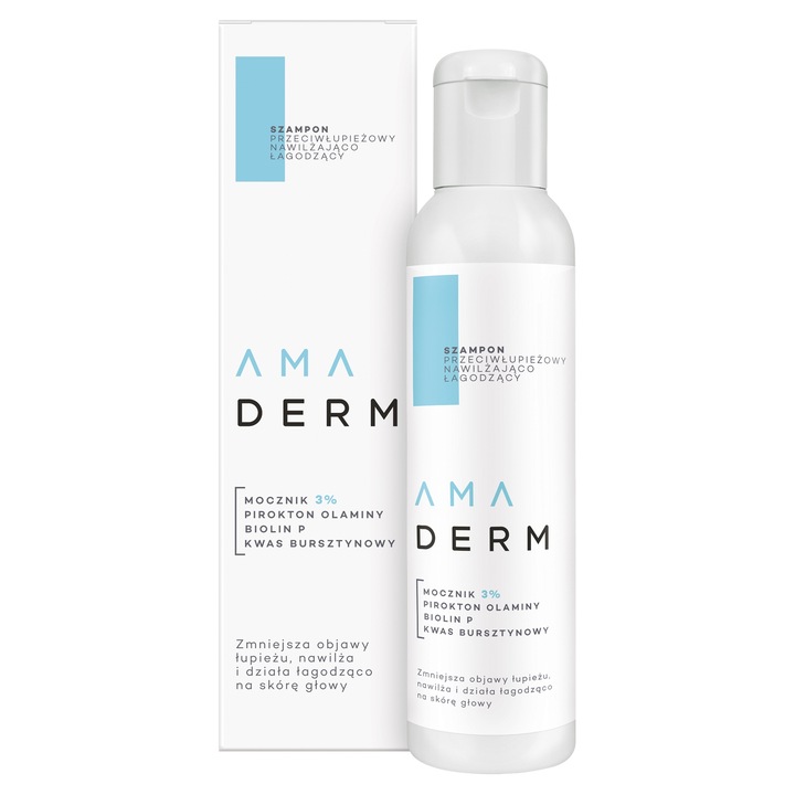 AMADERM SZAMPON PRZECIWŁUPIEŻOWY NAWILŻAJĄCO-ŁAGODZĄCY 150 ML