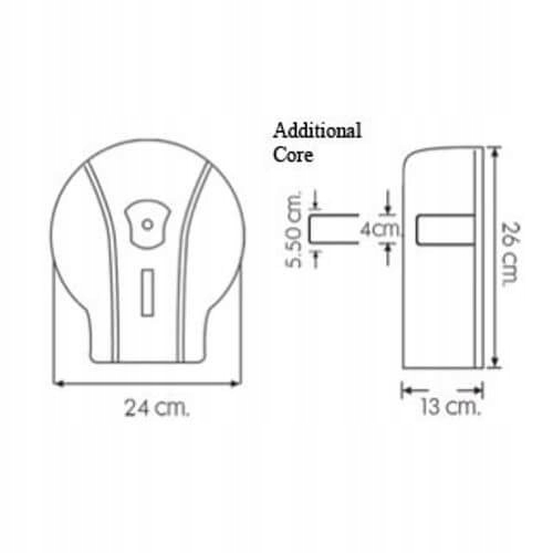 Podajnik Dozownik Pojemnik papier toaletowy Jumbo Biały Naścienny ATEST PZH