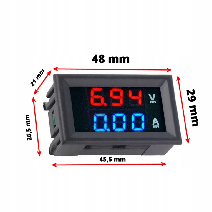 AMPEROMIERZ WOLTOMIERZ PANELOWY 50A 100V NAPIĘCIE PRĄDU STAŁEGO DC 60mV LCD