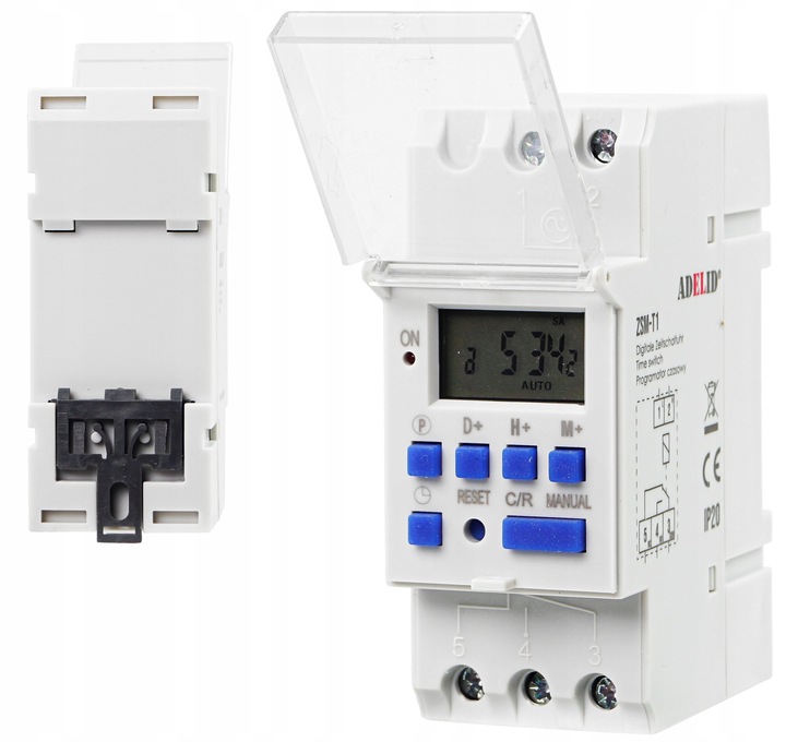 PROGRAMATOR CZASOWY NA SZYNĘ CYFROWY TYGODNIOWY