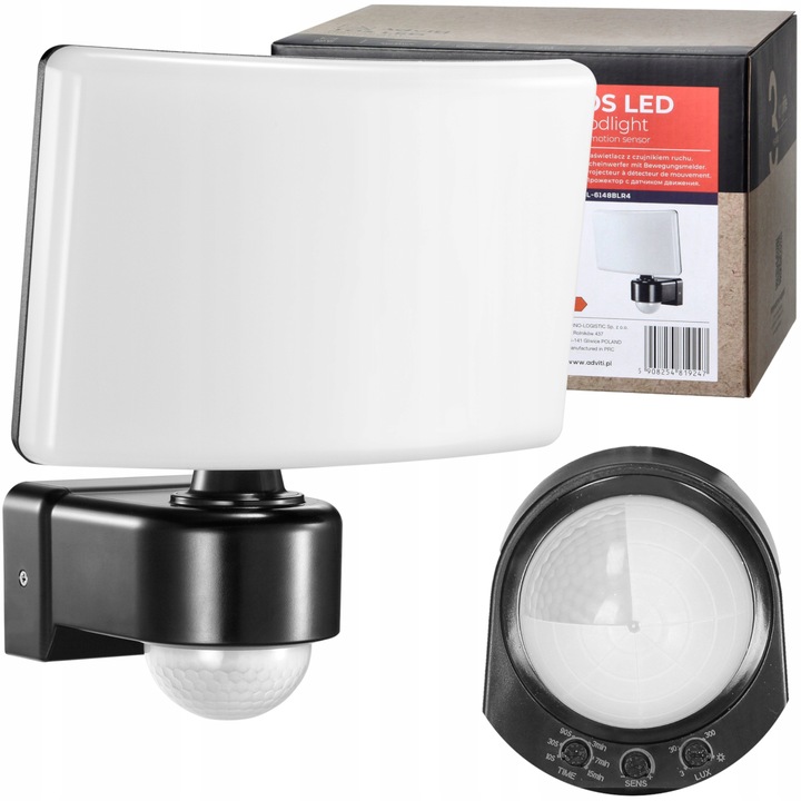 Lampa Zewnętrzna LED 30W Czujnik Ruchu i Zmierzchu Regulacja Halogen