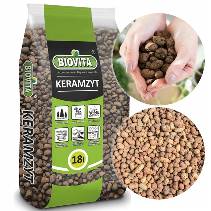 KERAMZYT OGRODNICZY BIOVITA idealny na drenaż 8-16MM 18L