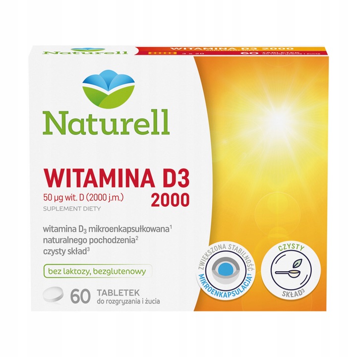 Naturell Witamina D3 2000 odporność 60 tab.