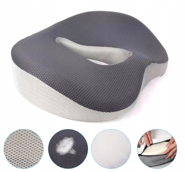 PODUSZKA ORTOPEDYCZNA DO SIEDZENIA PROFILOWANA MEMORY NA KRZESŁO FOTEL DUŻA