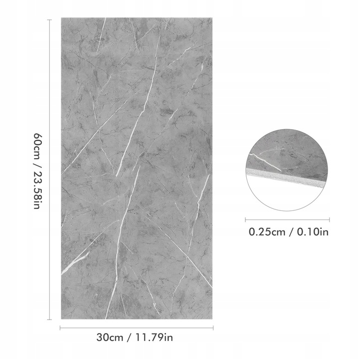 10X SAMOPRZYLEPNE PANEL SZARY MARMUR PCV ŚCIENNE PANELE LAMINAT