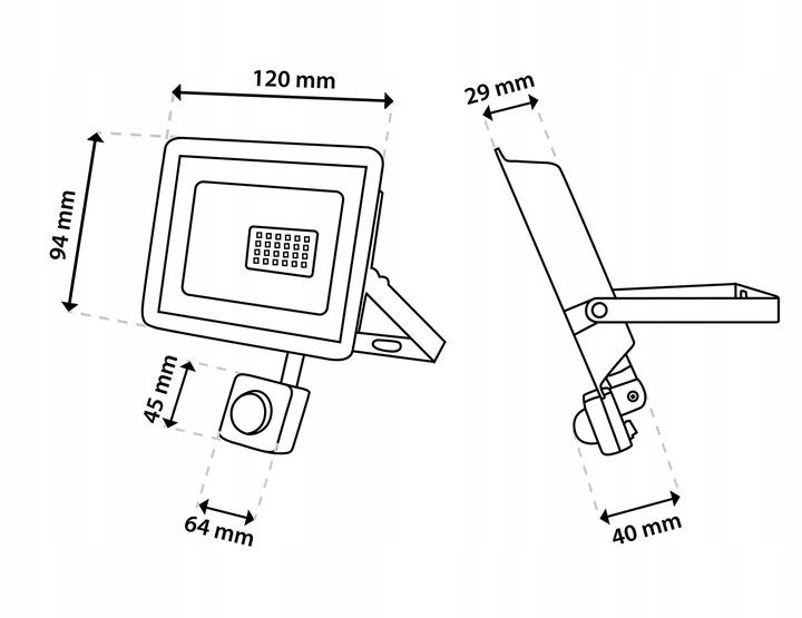 Naświetlacz LED 20W HALOGEN LAMPA ZEWNĘTRZNA REFLEKTOR z CZUJNIKIEM RUCHU