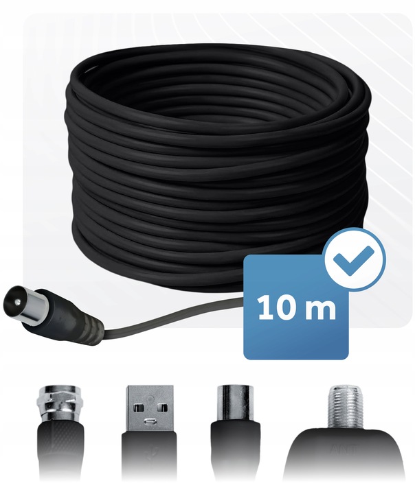 ANTENA WEWNĘTRZNA ZEWNĘTRZNA do TV NAZIEMNEJ DVB-T2 ULTRA HD 4K FILTR