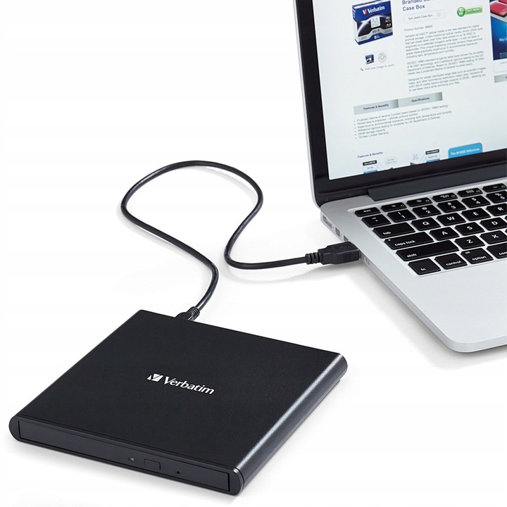 Nagrywarka zewnętrzna Verbatim CD/DVD RW USB 2.0 SLIM LIGHT