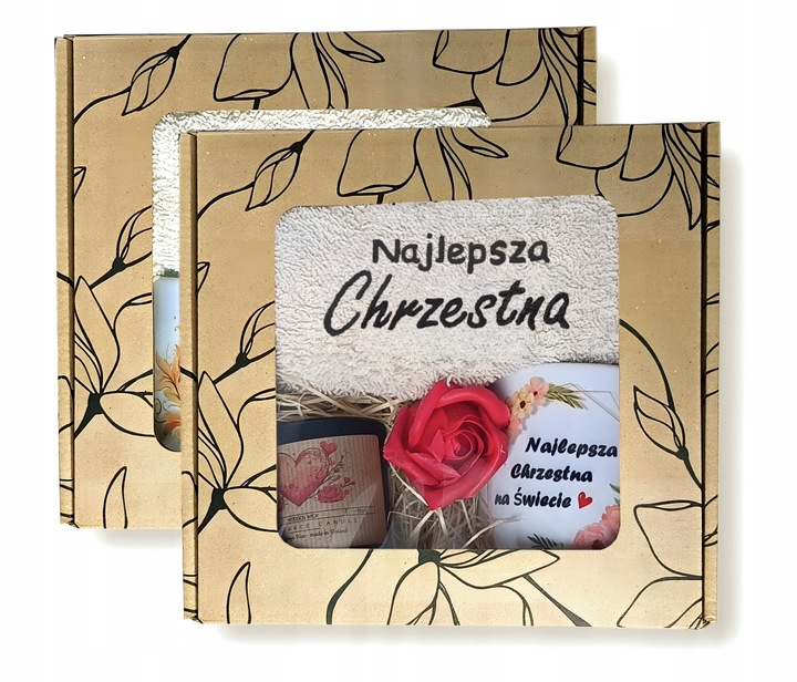 PODZIĘKOWANIE Dla Matki Chrzestnej PIERWSZA KOMUNIA - Ręcznik Kubek Prezent