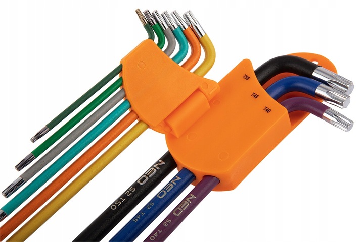 NEO TOOLS Długie Kolorowe Klucze IMBUSOWE I TORX 18 szt. IMBUSY