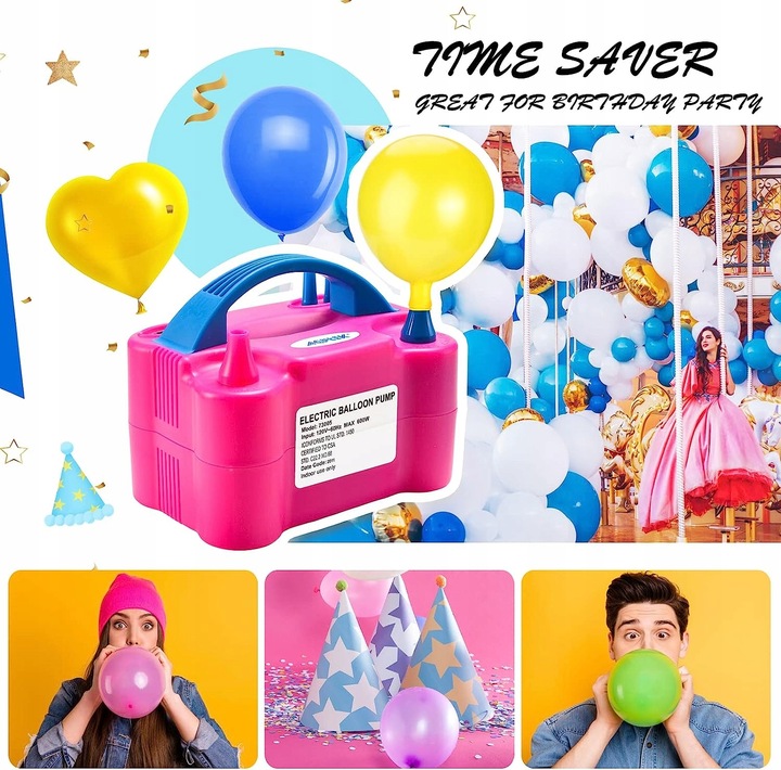 POMPKA ELEKTRYCZNA DO BALONÓW 2 DYSZE MOCNA PUSH