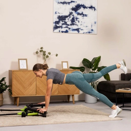 Stepper treningowy skrętny z ramionami nordic walking z linkami i regulacją