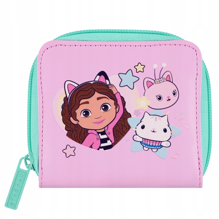 Koci Domek Gabi mały portfel na zamek, portfel dla dzieci 9x10x2 cm