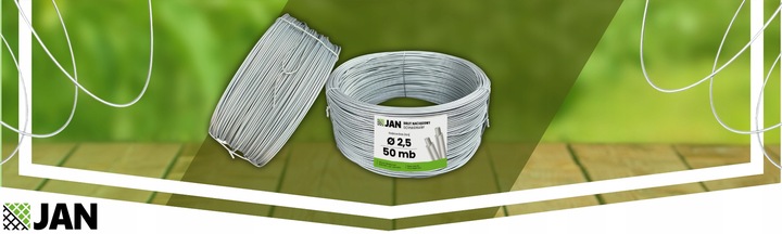 DRUT ocynkowany NACIĄGOWY sadowniczy 2,5 do SIATKI OGRODZENIOWEJ 50m