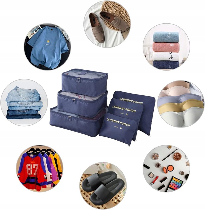 ORGANIZER PODRÓŻNY ETUI DO WALIZKI TORBY NA UBRANIA BUTY ZESTAW SASZETKI