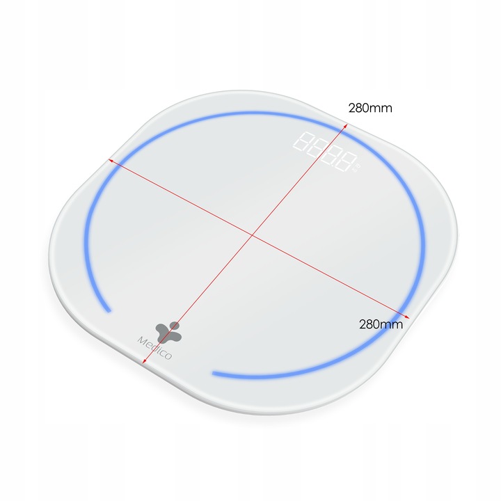 WAGA ŁAZIENKOWA ELEKTRONICZNA MEDICO, SMART, APLIKACJA PO POLSKU, BMI