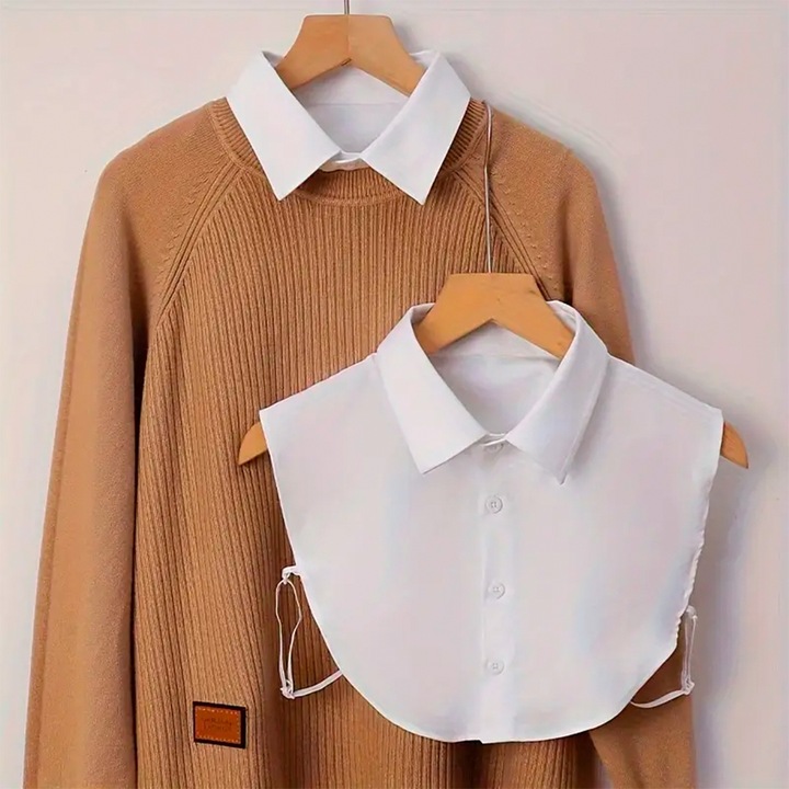 KOŁNIERZ Z ZAPIĘCIEM BIAŁA FAŁSZYWA DAMSKA KOSZULA BIAŁY KOŁNIERZYK