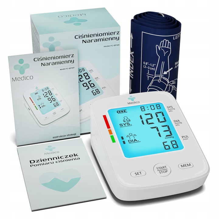 CIŚNIENIOMIERZ NARAMIENNY MEDICO ARYTMIA, WYGODNY, USB, DZIENNICZEK GRATIS