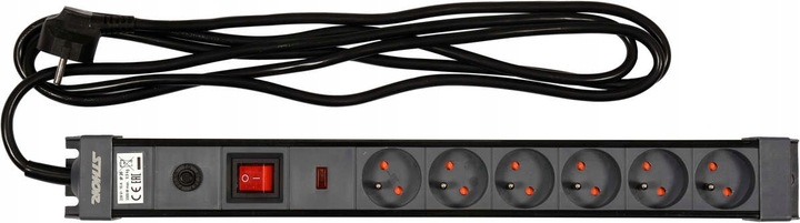 PRZEDŁUŻACZ LISTWA ZASILAJĄCA 3 METROWA PRZECIWPRZEPIĘCIOWA 6 GNIAZD STHOR