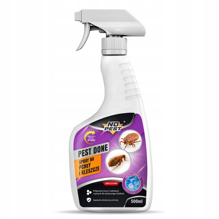 SPRAY ŚRODEK PŁYN NA PCHŁY PREPARAT NA PCHŁY CYPERMETRYNA NO PEST PEST