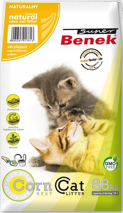 Super Benek CORN CAT Żwirek kukurydziany naturalny 14L