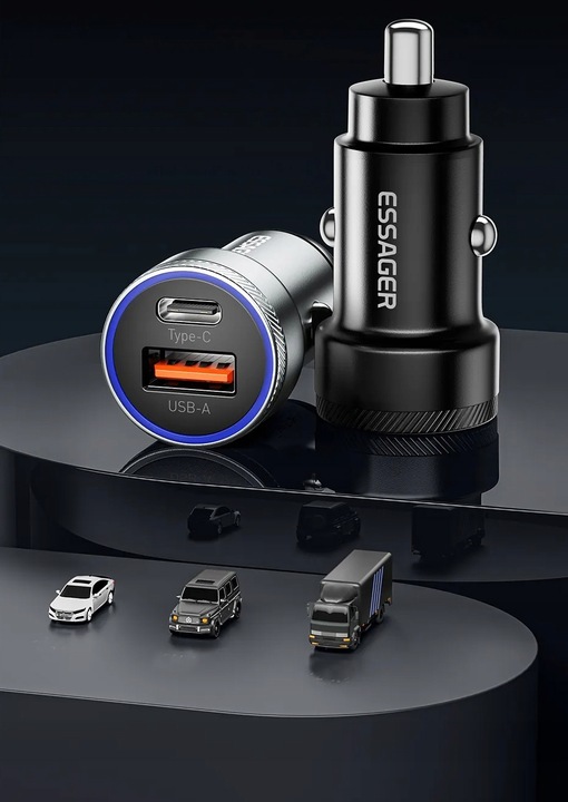 SZYBKA MOCNA Ładowarka Samochodowa USB 54W do telefonu QC3.0 PD 3.0 USB-C