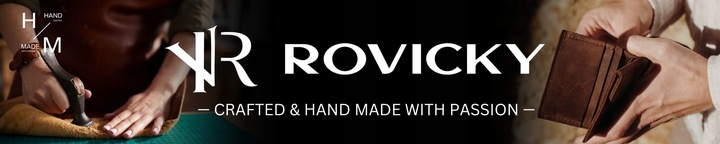 ROVICKY portfel skórzany męski poziomy zapinany RFID na prezent