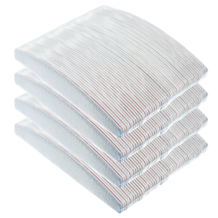 Pilnik do paznokci półksiężyc łódka zebra szary 100/180 100sztuk