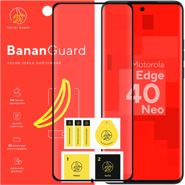 Szkło hartowane 5D BananGuard pełne do Motorola Edge 40 Neo