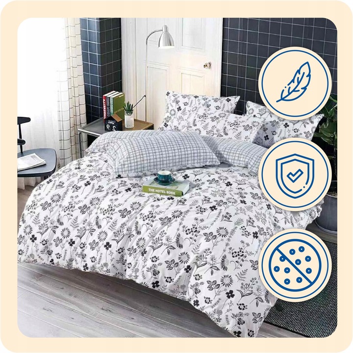 POŚCIEL 200x220 KOMPLET DWUSTRONNA Z PRZEŚCIERADŁEM MIŁA DUŻO WZORÓW #