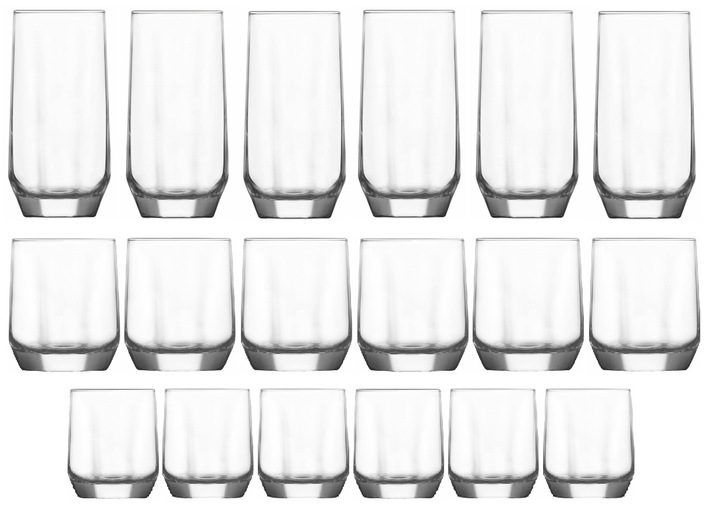 18 x Szklanki Do Napojów Zestaw Szklanek 215+310+385 ml Komplet LAV DIAMOND
