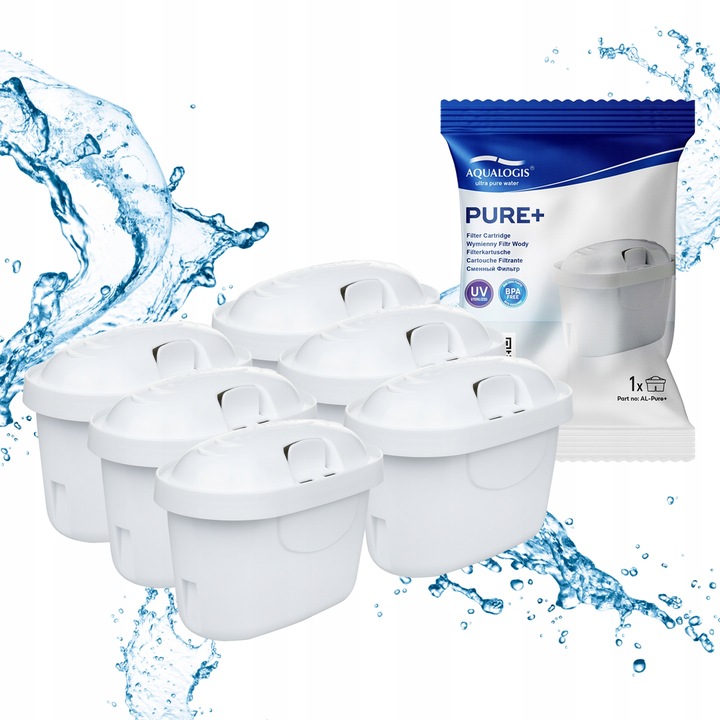 Filtry Do Wody Brita Zamiennik Aqualogis Pure+ 6pk Zestaw Filtrów