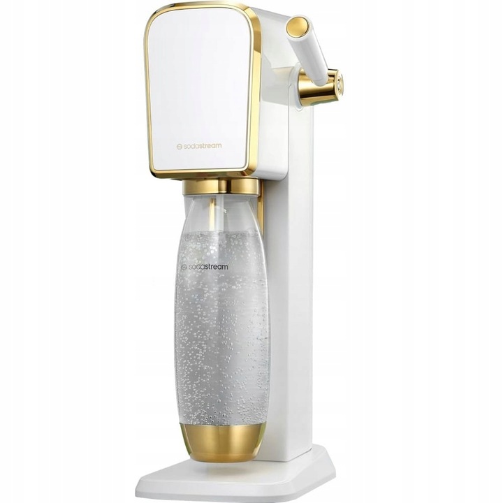 SodaStream Zestaw Saturator Art + butelka 1 L + nabój Biało-złoty