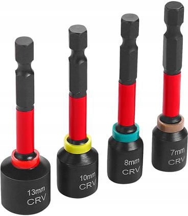 Zestaw nasadek magnetycznych do wkrętów walizka 4 sztuki UDAROWE