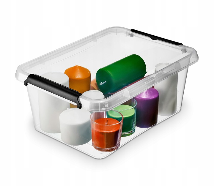 Pojemnik Plastikowy Przeźroczysty z Pokrywą 12,5L Pudełko Pudło