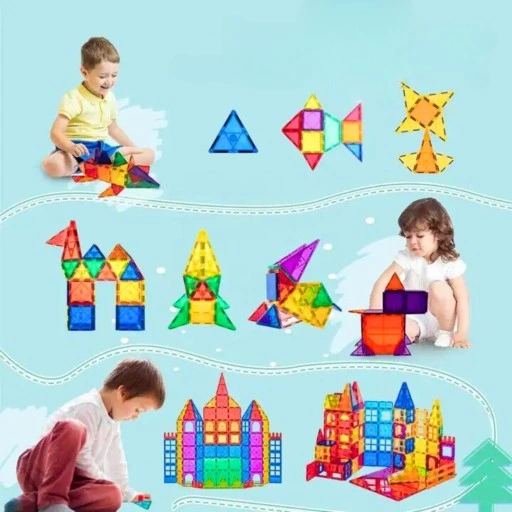 KLOCKI MAGNETYCZNE 3D MAGNETIC EDUKACYJNE DUŻE PANELE KONSTRUKCYJNE