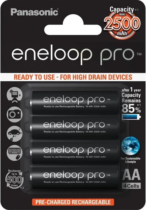 4x PANASONIC ENELOOP PRO 2550 mAh R6 AA JAPAN